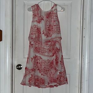Express Red and White Floral Dress
